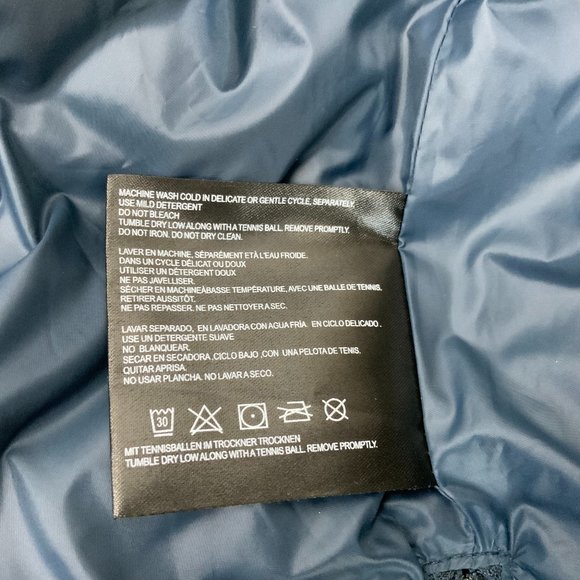 New Bernardo Long Puffer Coat Navy/Teal 60% Duck Down & Feather Fill Size Medium - Picture 14 of 16